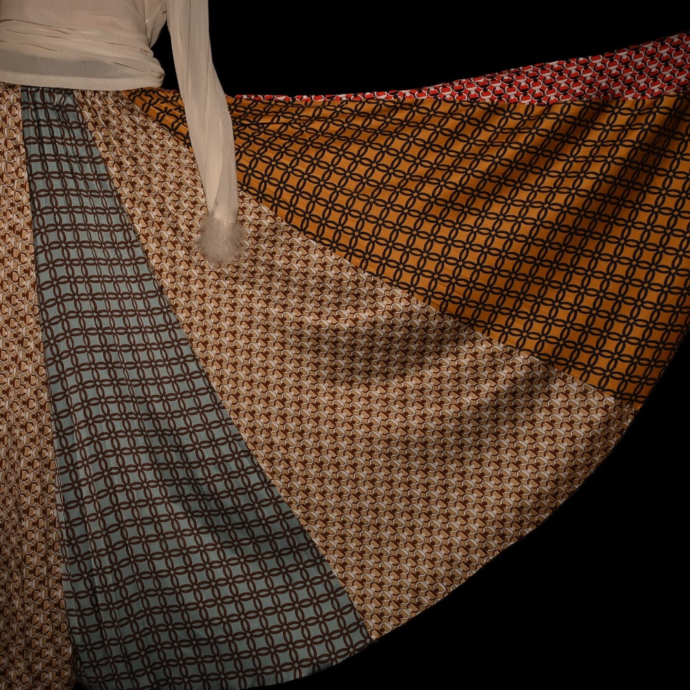 Long flowing  pleated skirt